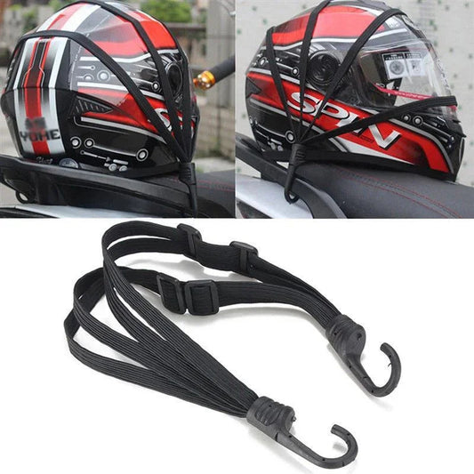 1Pc Universal 60cm Motorcycle Luggage Strap Moto Helmet Gears Fixed Elastic Buckle Rope High-Strength Retractable Protective Net Bikeproshop