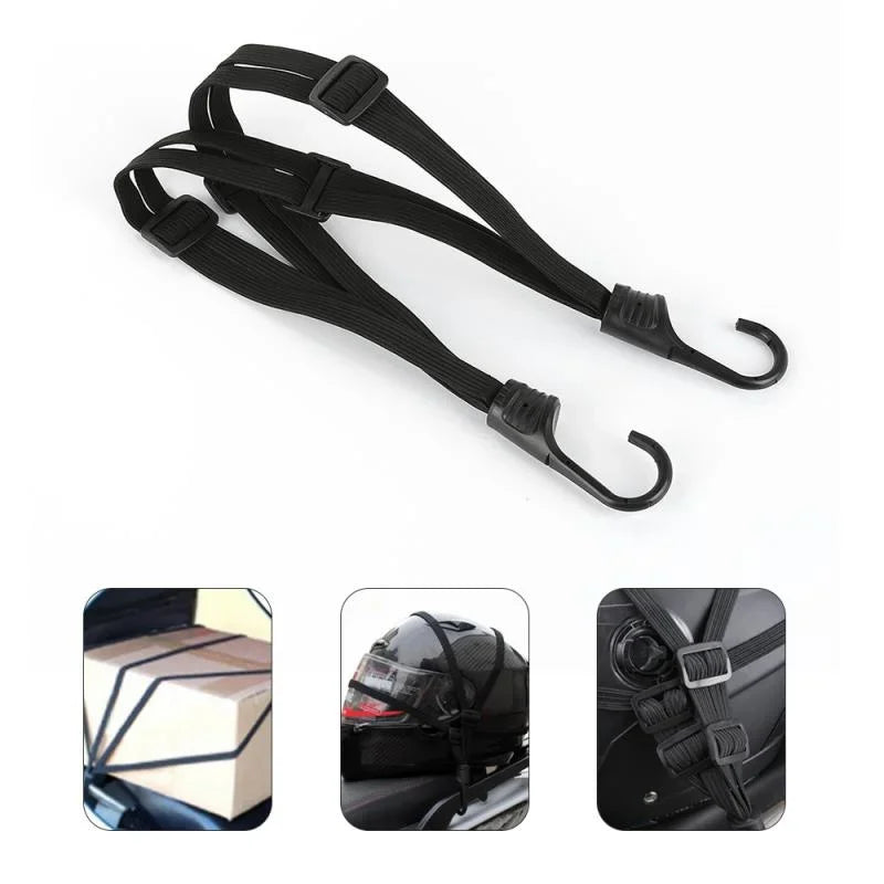 1Pc Universal 60cm Motorcycle Luggage Strap Moto Helmet Gears Fixed Elastic Buckle Rope High-Strength Retractable Protective Net Bikeproshop