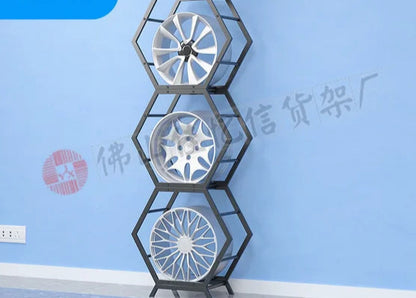 Car wheel hub display rack 4S store modified parts display rack Wheel hub rack Tire bell display rack Steel bell display cabinet Bikeproshop