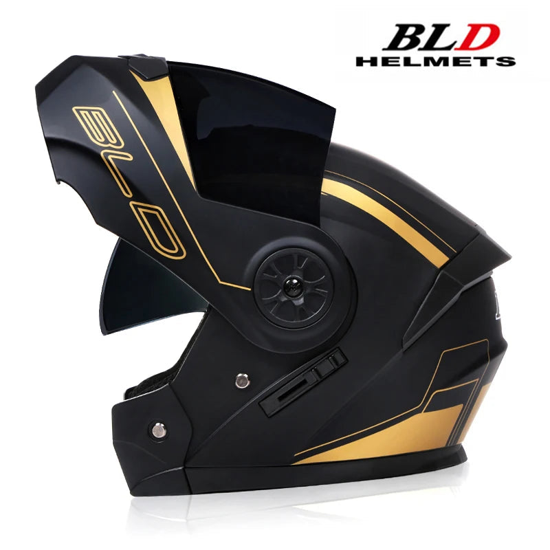 BLD Personalised Motorcycle Full Face Helmet Men Women Fashion Dual Lens Helmets Motocross Racing Modular Flip Up Casco Moto Bikeproshop