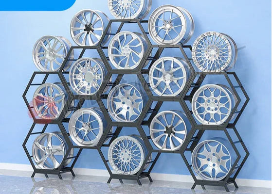 Car wheel hub display rack 4S store modified parts display rack Wheel hub rack Tire bell display rack Steel bell display cabinet Bikeproshop