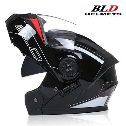 BLD Personalised Motorcycle Full Face Helmet Men Women Fashion Dual Lens Helmets Motocross Racing Modular Flip Up Casco Moto Bikeproshop