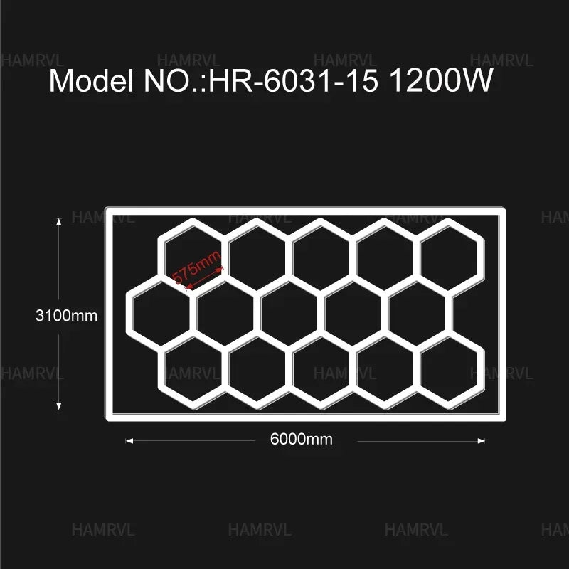 Luz de garaje hexagonal 