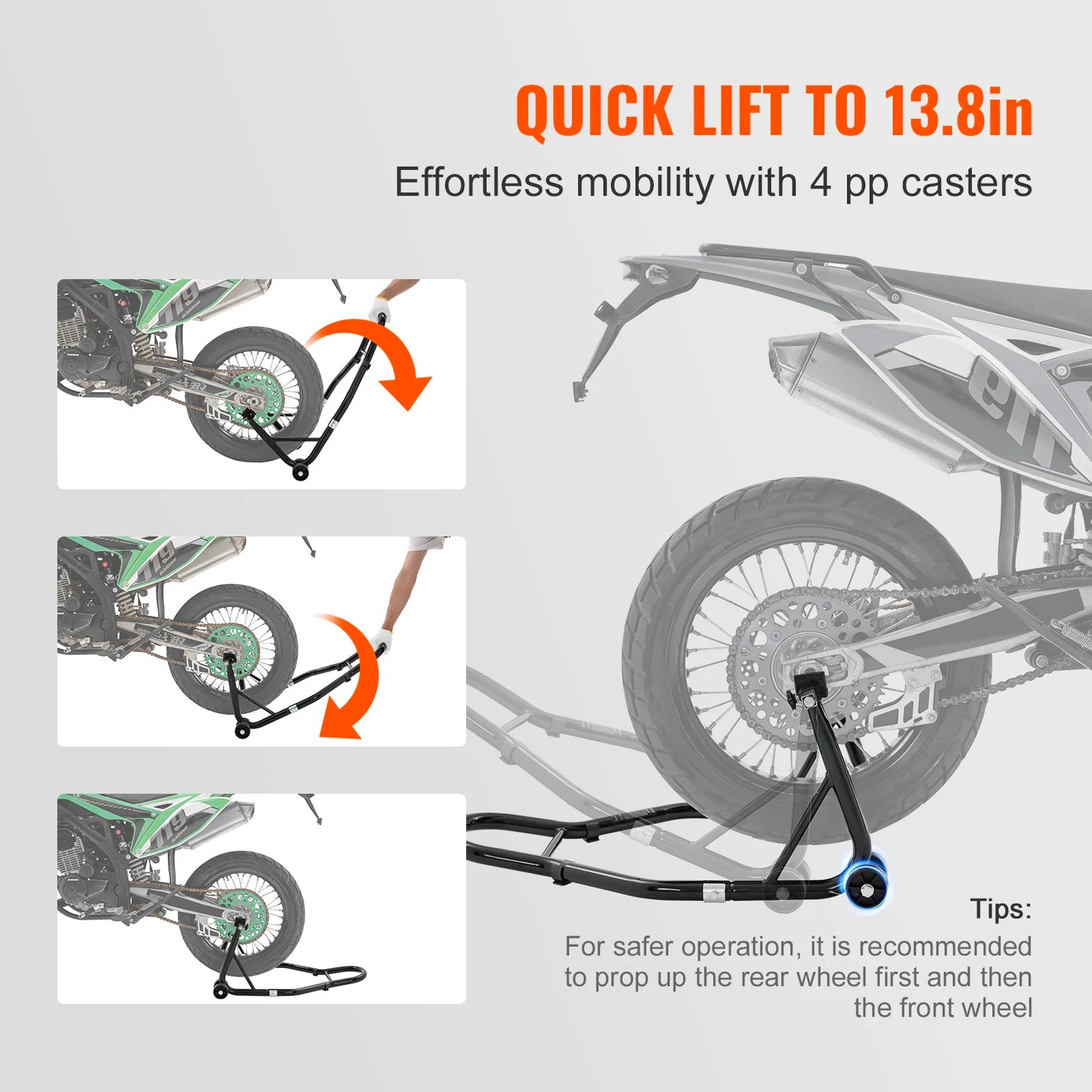 Elevador de caballete para motocicleta VEVOR 