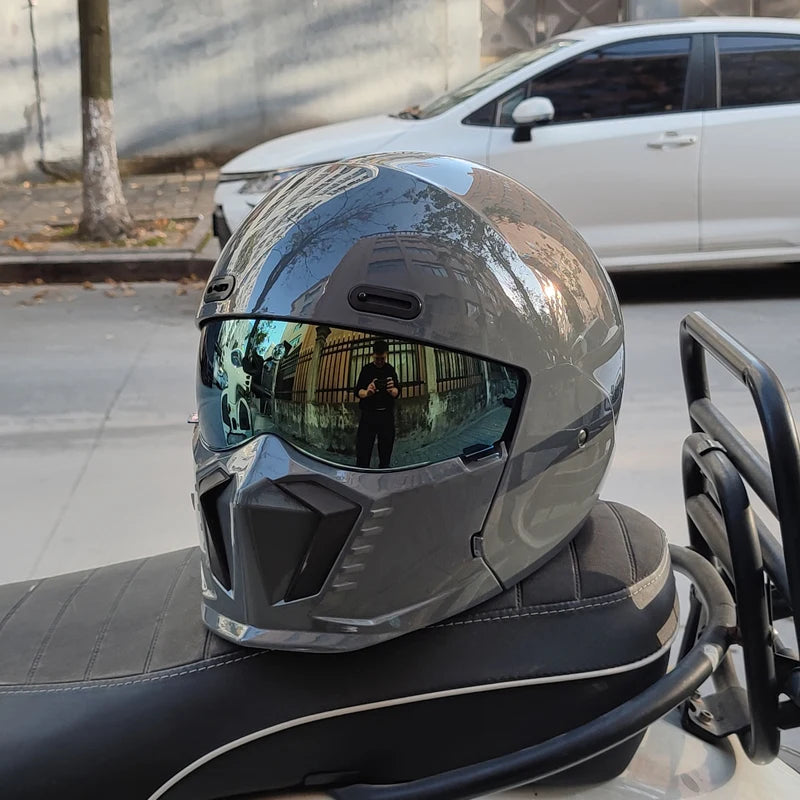 ORZ motorcycle retro helmet cruise men's and women's combination full helmet scorpion helmet reserved Bluetooth headphone slot Bikeproshop