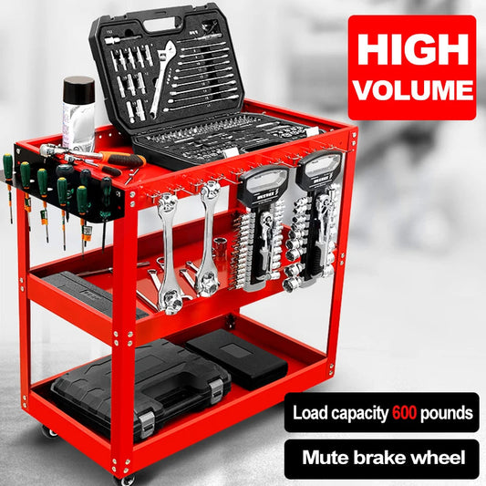 Auto Repair Repair Tool Car Three-tier Trolley Car Mobile Repairer Multifunctional Mechanical Workshop Tools Cart Shelf Layer Bikeproshop