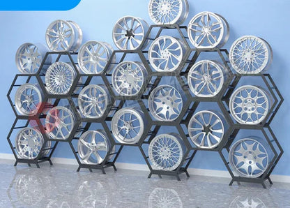 Car wheel hub display rack 4S store modified parts display rack Wheel hub rack Tire bell display rack Steel bell display cabinet Bikeproshop