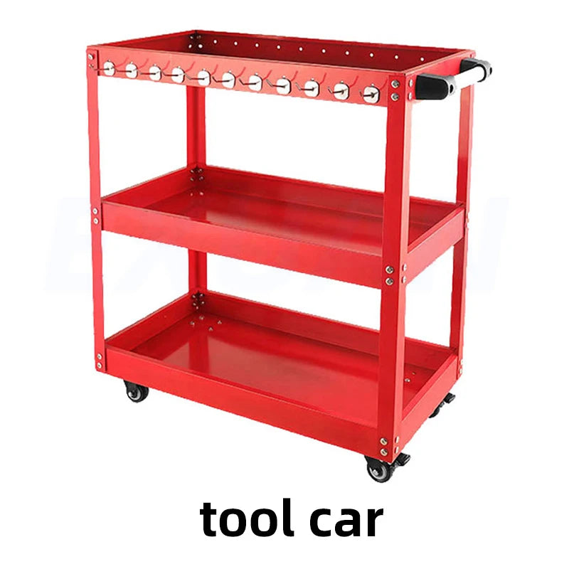 Auto Repair Repair Tool Car Three-tier Trolley Car Mobile Repairer Multifunctional Mechanical Workshop Tools Cart Shelf Layer Bikeproshop