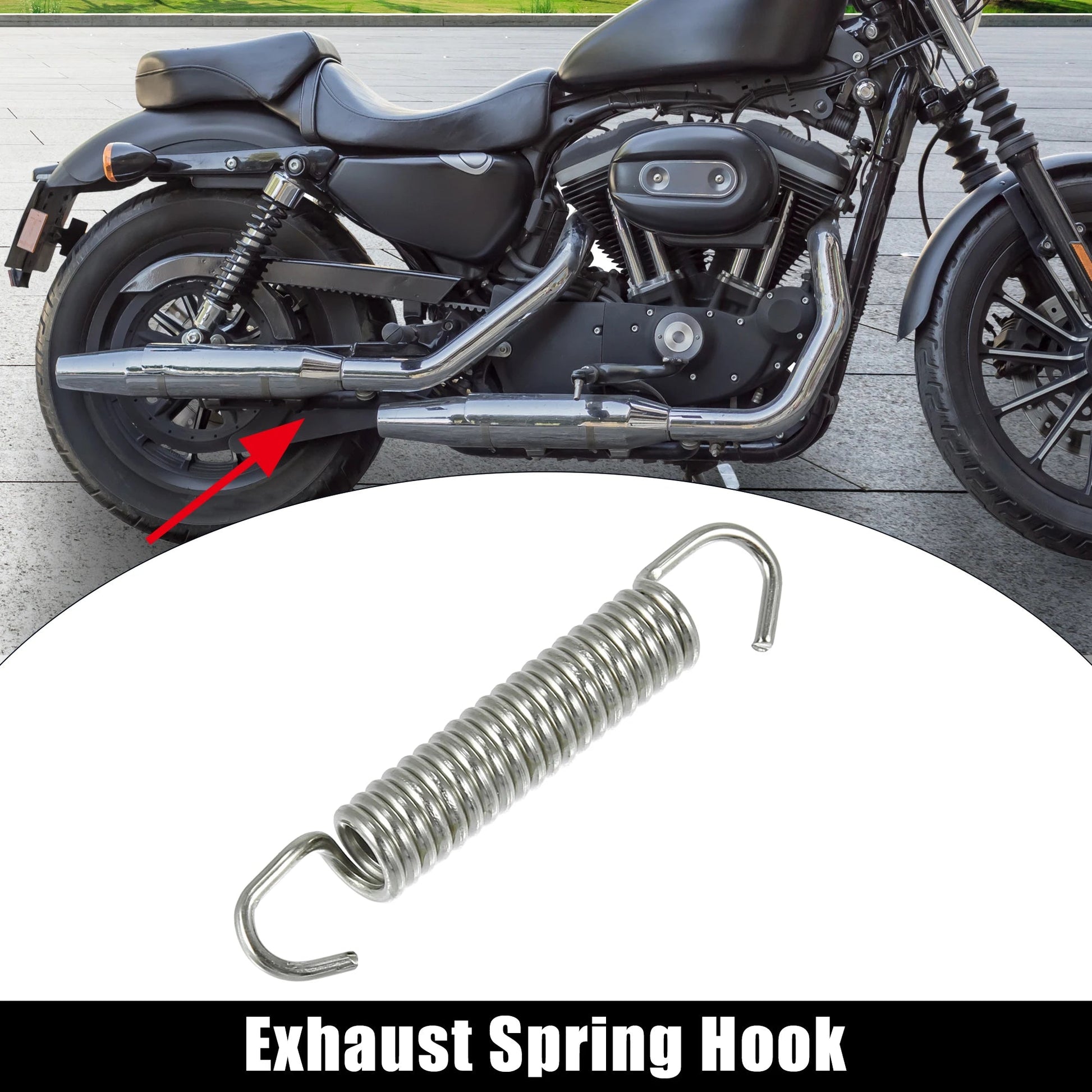 Motorcycles Universal Exhaust Pipe Spring 63mm 2.5" Stainless Steel Exhaust Pipe Spring Hook Modified Accessory Bikeproshop