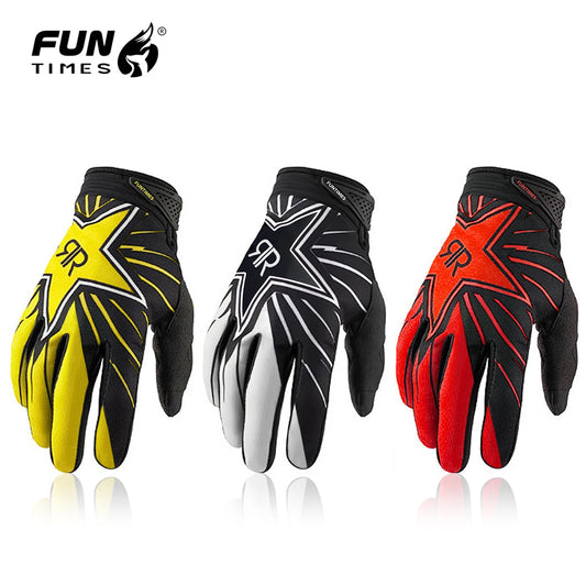 Guantes universales de ciclismo al aire libre, de moda y multicolor, para motociclismo, seis tipos de guantes de dedos completos. 