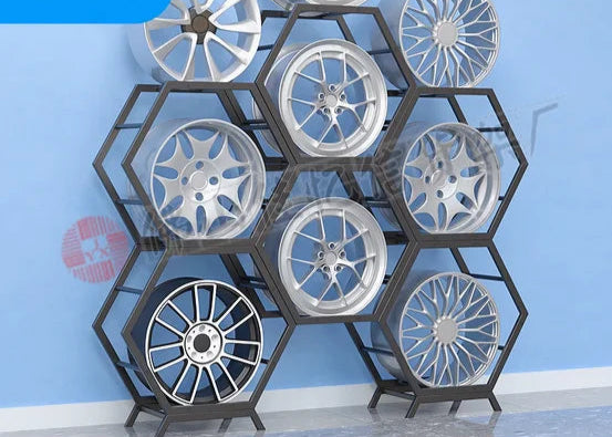 Car wheel hub display rack 4S store modified parts display rack Wheel hub rack Tire bell display rack Steel bell display cabinet Bikeproshop