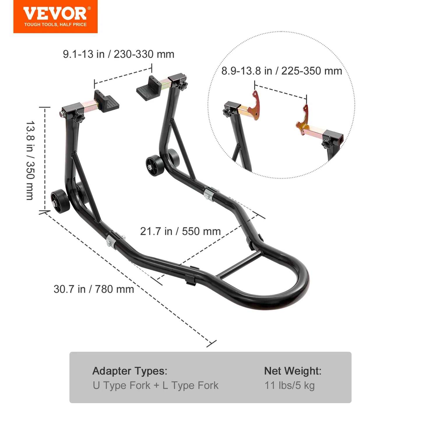 Elevador de caballete para motocicleta VEVOR 