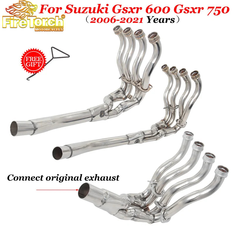 Slip-On For Suzuki Gsxr 600 750 Gsxr600 Gsxr750 2006-2021 Motorcycle Exhaust Full System Moto Muffler Escape Front Link Pipe Bikeproshop