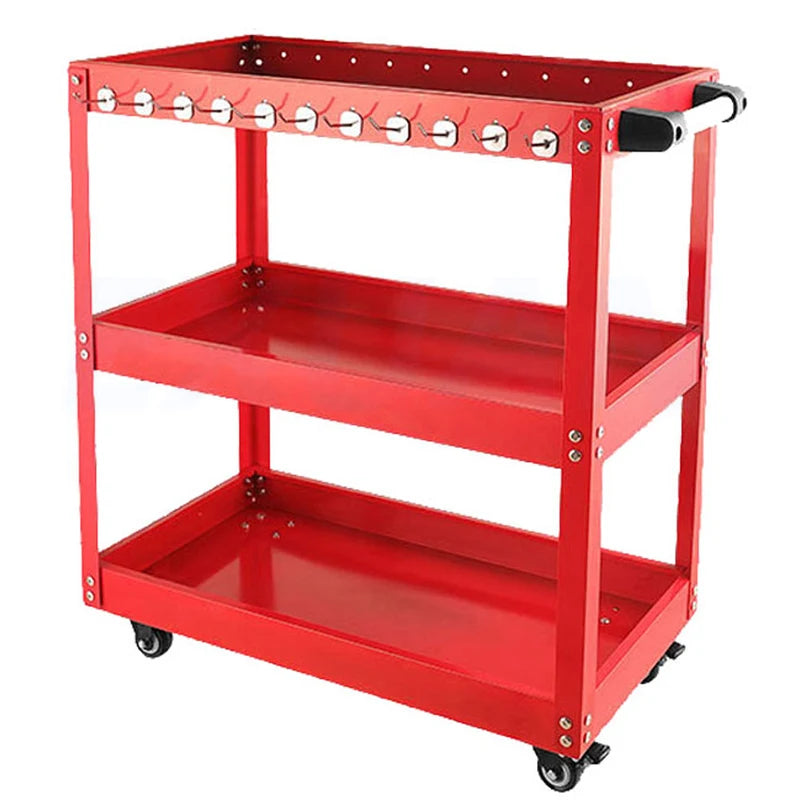 Auto Repair Repair Tool Car Three-tier Trolley Car Mobile Repairer Multifunctional Mechanical Workshop Tools Cart Shelf Layer Bikeproshop