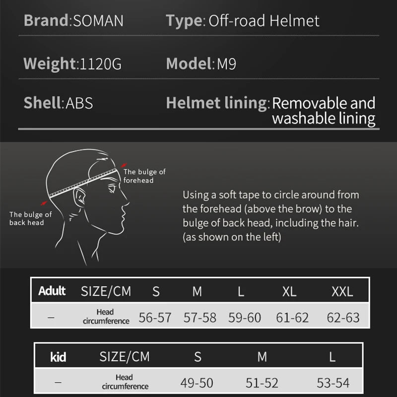 Soman Man Motocross Motorcycle Helmet With Goggle Cascos Para Moto Off Road Racing ATV Downhill Dirt Bike MTB Motorbike Helmets Bikeproshop