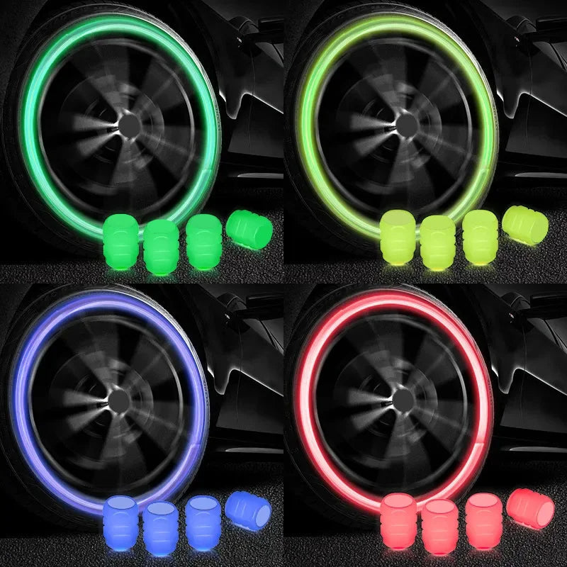 Luminous Night Glowing Motorcycle Wheel Tyre Valve Caps Decors for Tracer 9 Gt Suzuki Gsxr 600 Fz1 Tmax Fz6 Cbr650F Yamaha R1 Bikeproshop