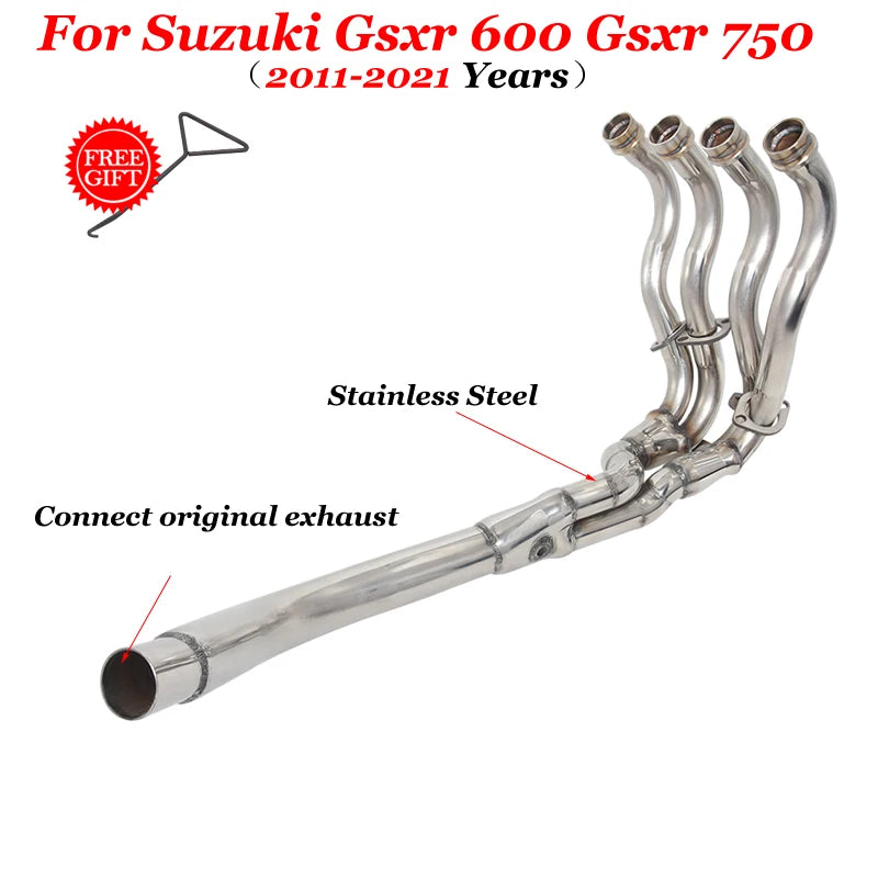 Slip-On For Suzuki Gsxr 600 750 Gsxr600 Gsxr750 2006-2021 Motorcycle Exhaust Full System Moto Muffler Escape Front Link Pipe Bikeproshop